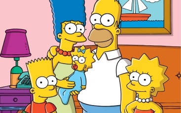 La famiglia Simpson: Bart, Marge, Maggy, Homer e Lisa